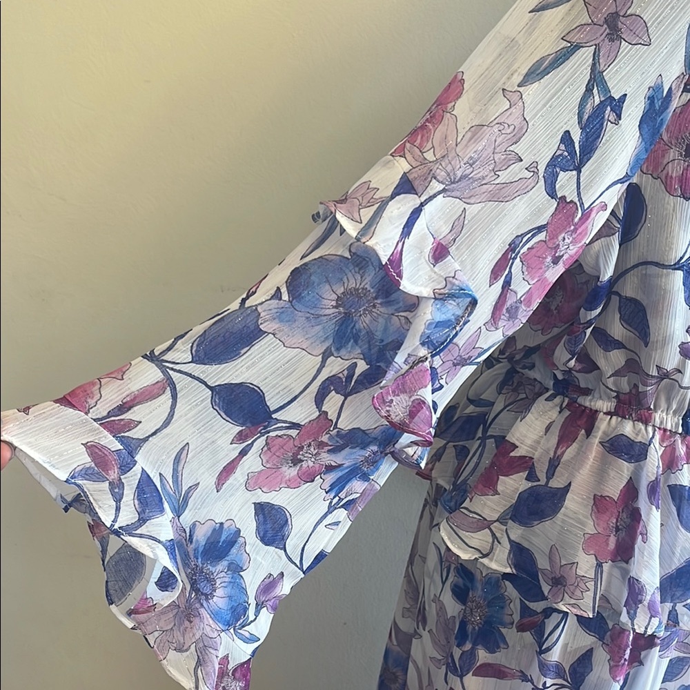 Misa Los Angeles Karina Ruffle-Trim Floral Chiffon Midi Dress - Picture 6 of 9